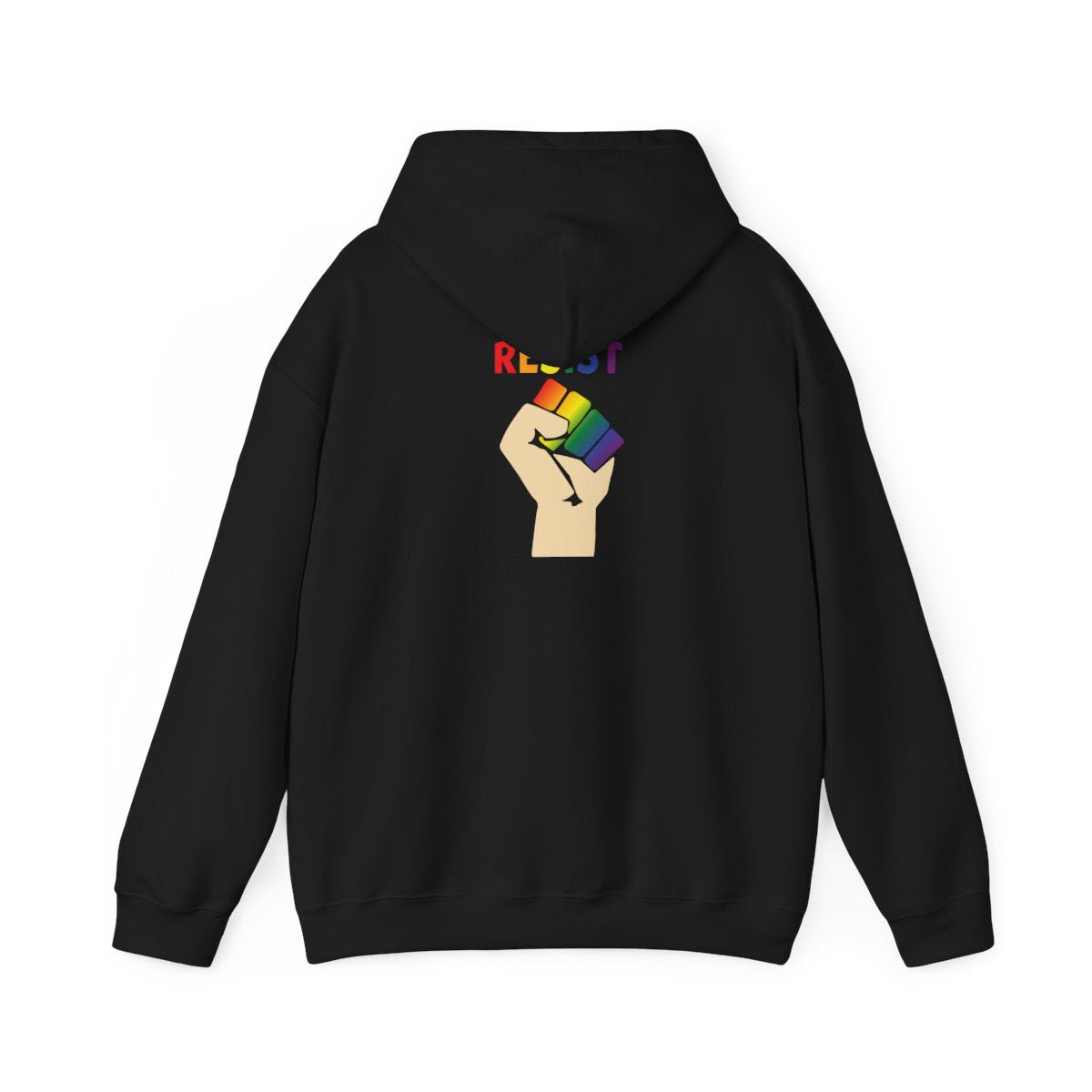 Pride Live Love Be Peace and RESIST Rainbow on Black Back