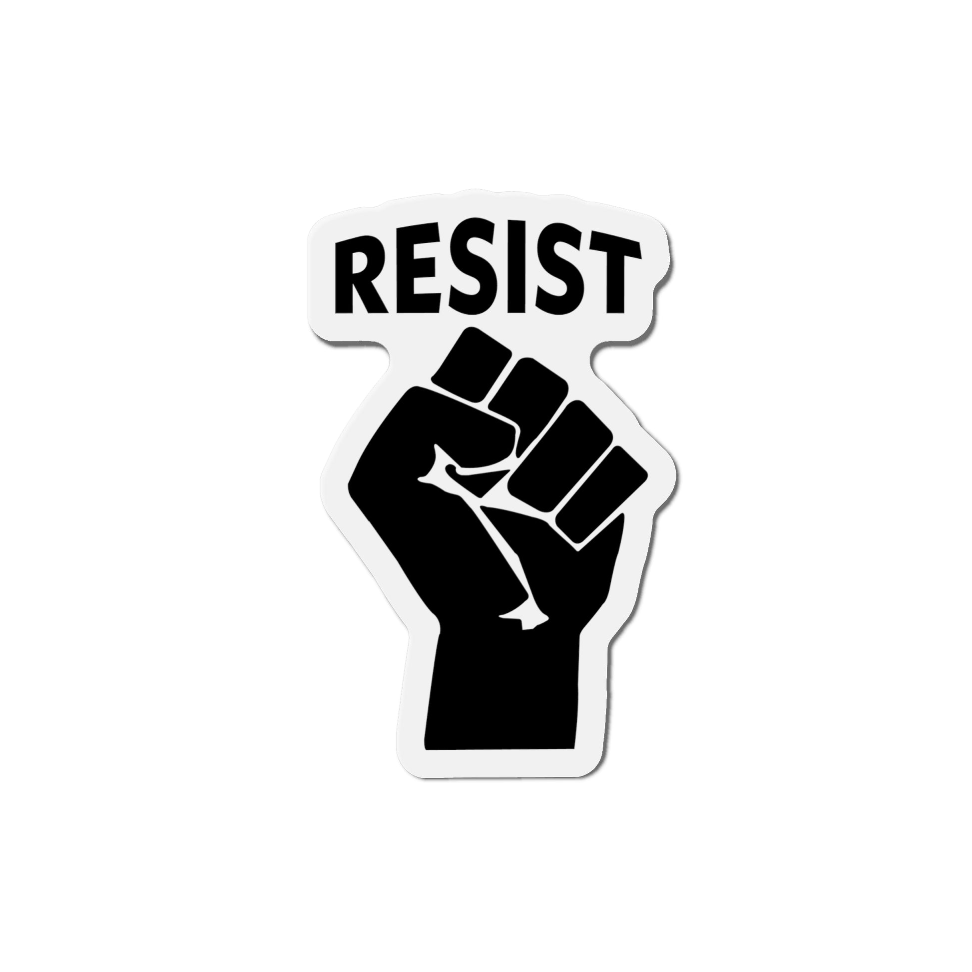 Live Love Be Peace RESIST die cut magnet in black