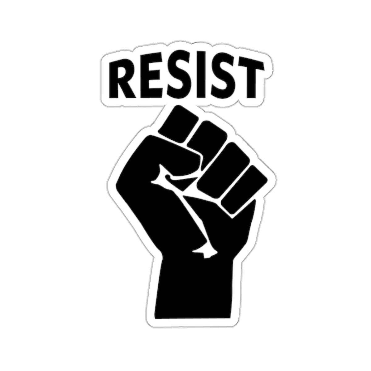 Live Love Be Peace RESIST kiss cut sticker in black