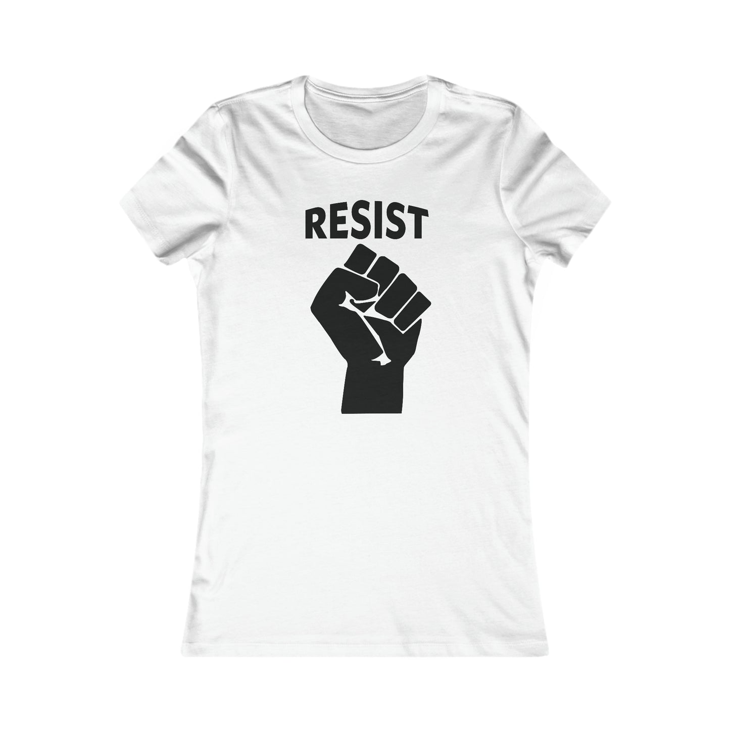 Live Love Be Peace RESIST women’s t shirt in black on white