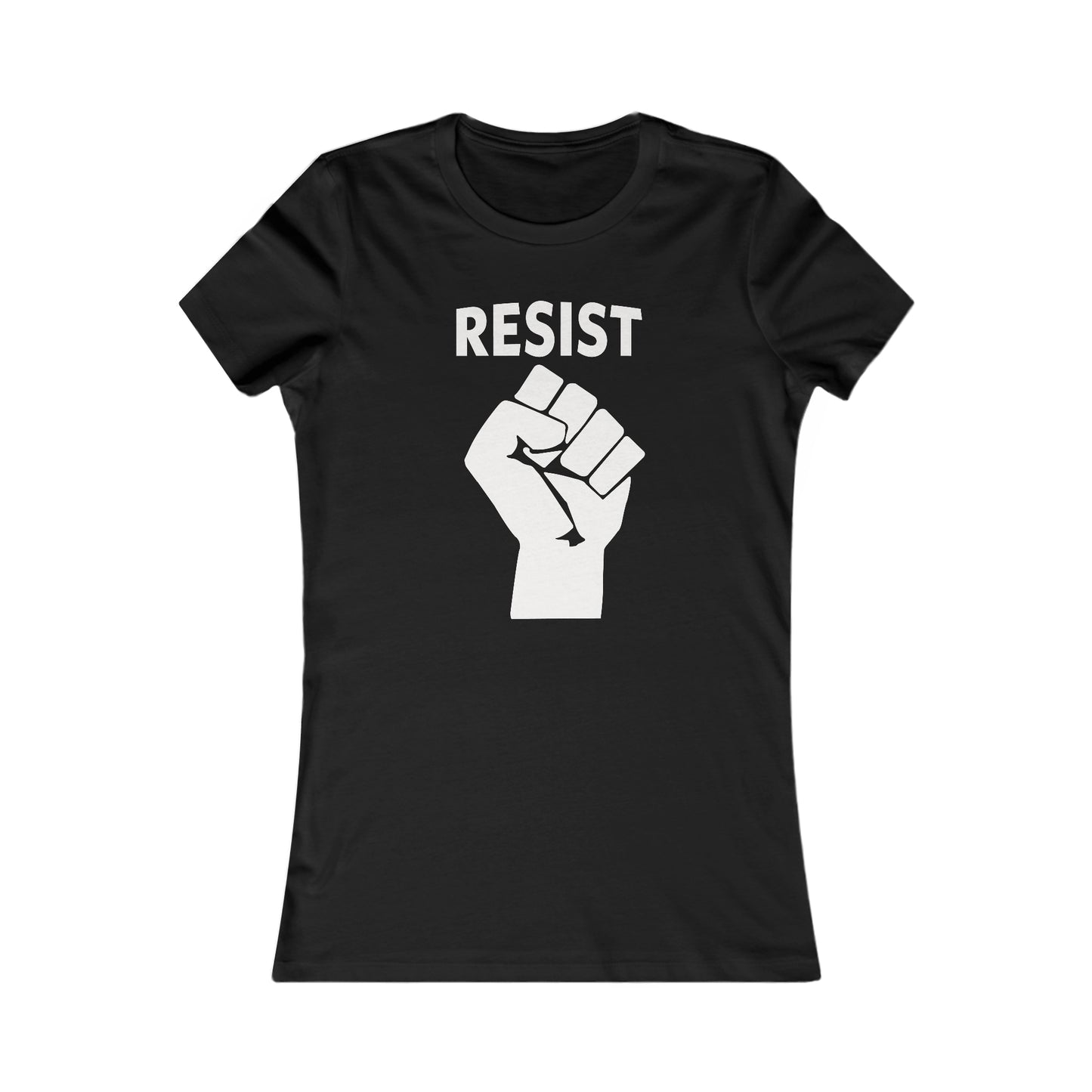 Live Love Be Peace RESIST women’s t shirt in white on black