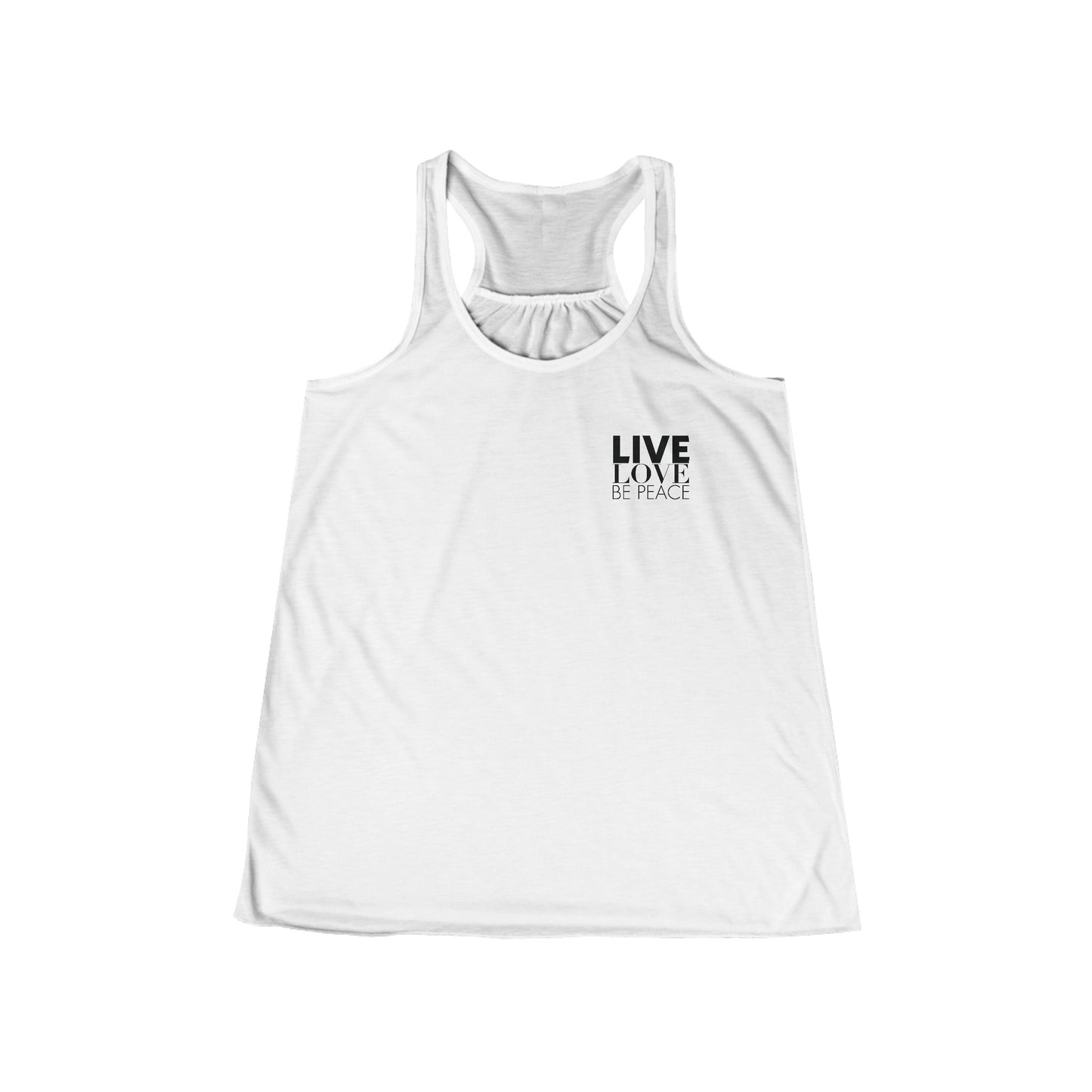 Live Love Be Peace Resist Women's Tank Top Black on White Front.