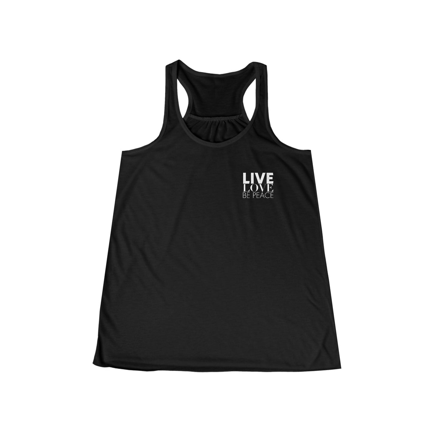 Live Love Be Peace RESIST Womens Tank Top in White on Black Front