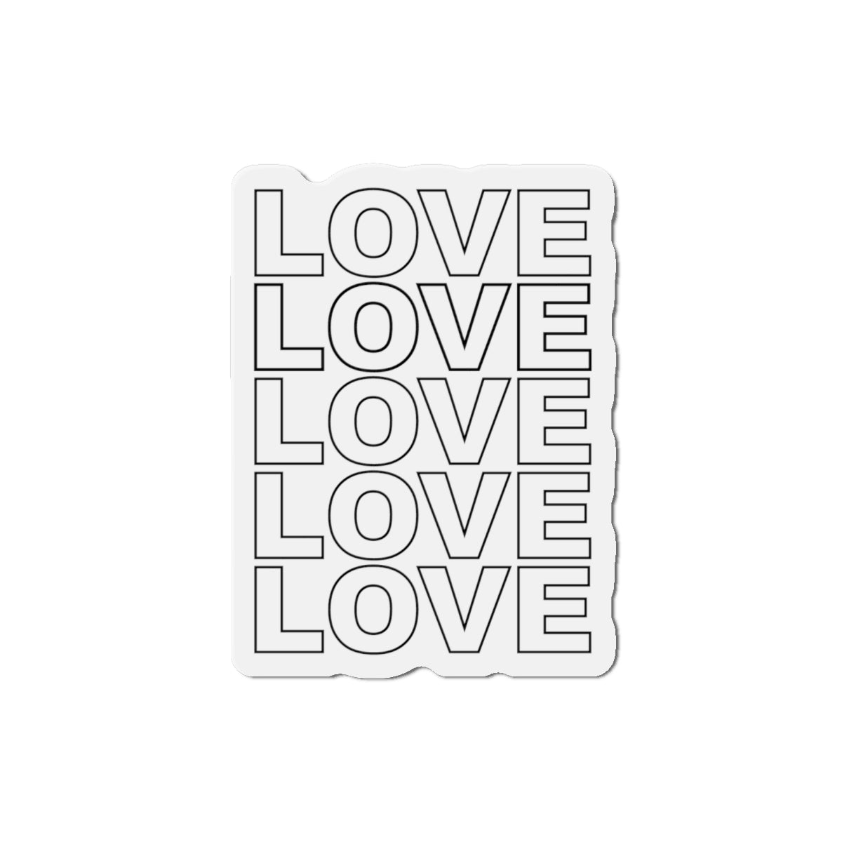 'LOVE' Stack Die Cut Magnet in Black