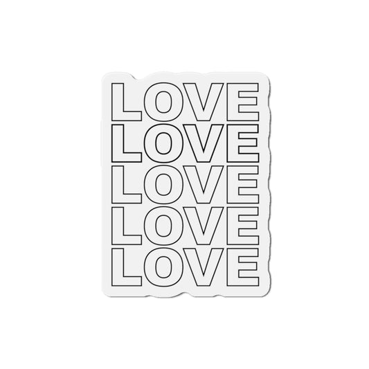 'LOVE' Stack Die Cut Magnet in Black