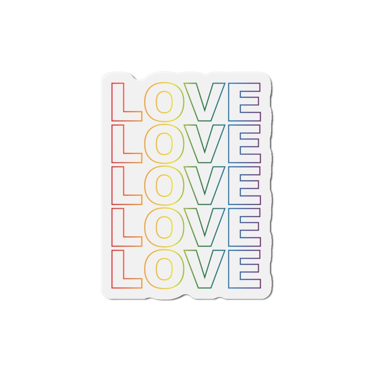 'LOVE' Stack Die Cut Magnet in Rainbow