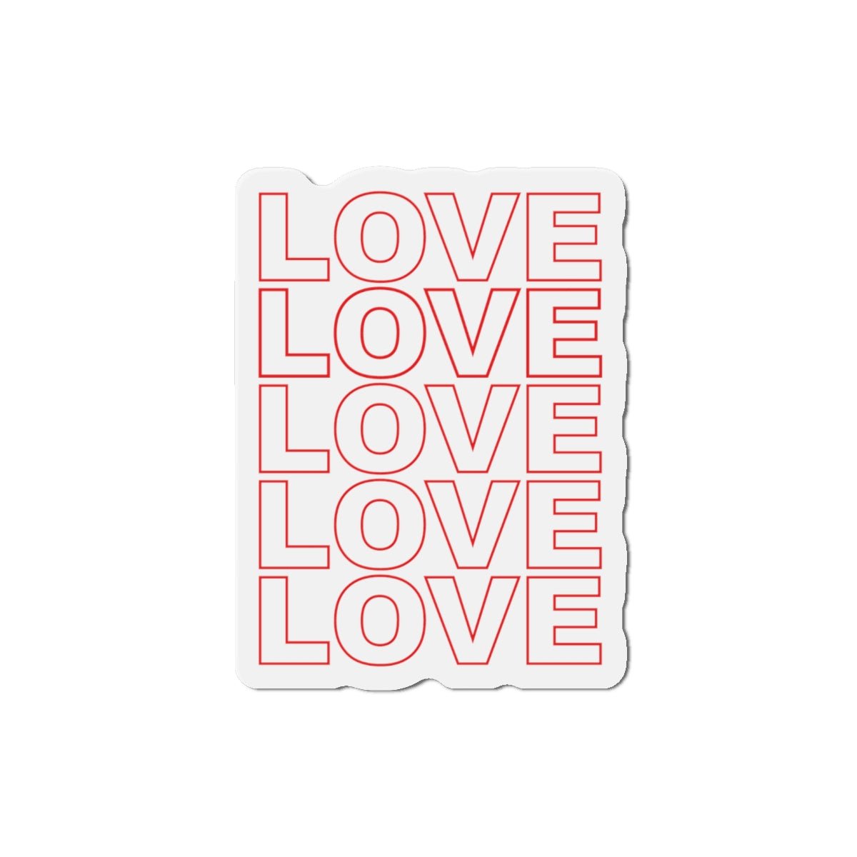 'LOVE' Stack Die Cut Magnet in Red