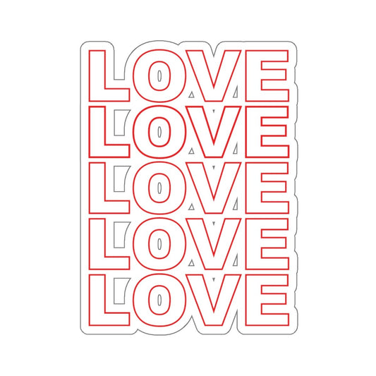 'LOVE' Stack Kiss-Cut Sticker in Red