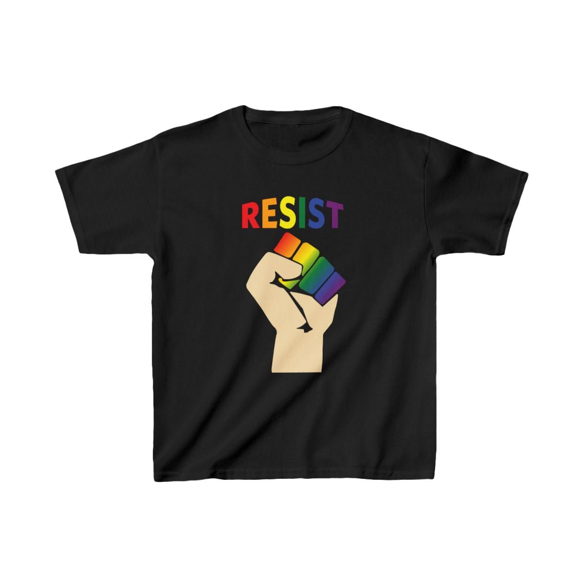 Pride Resist Kids T-Shirt in Rainbow on Black