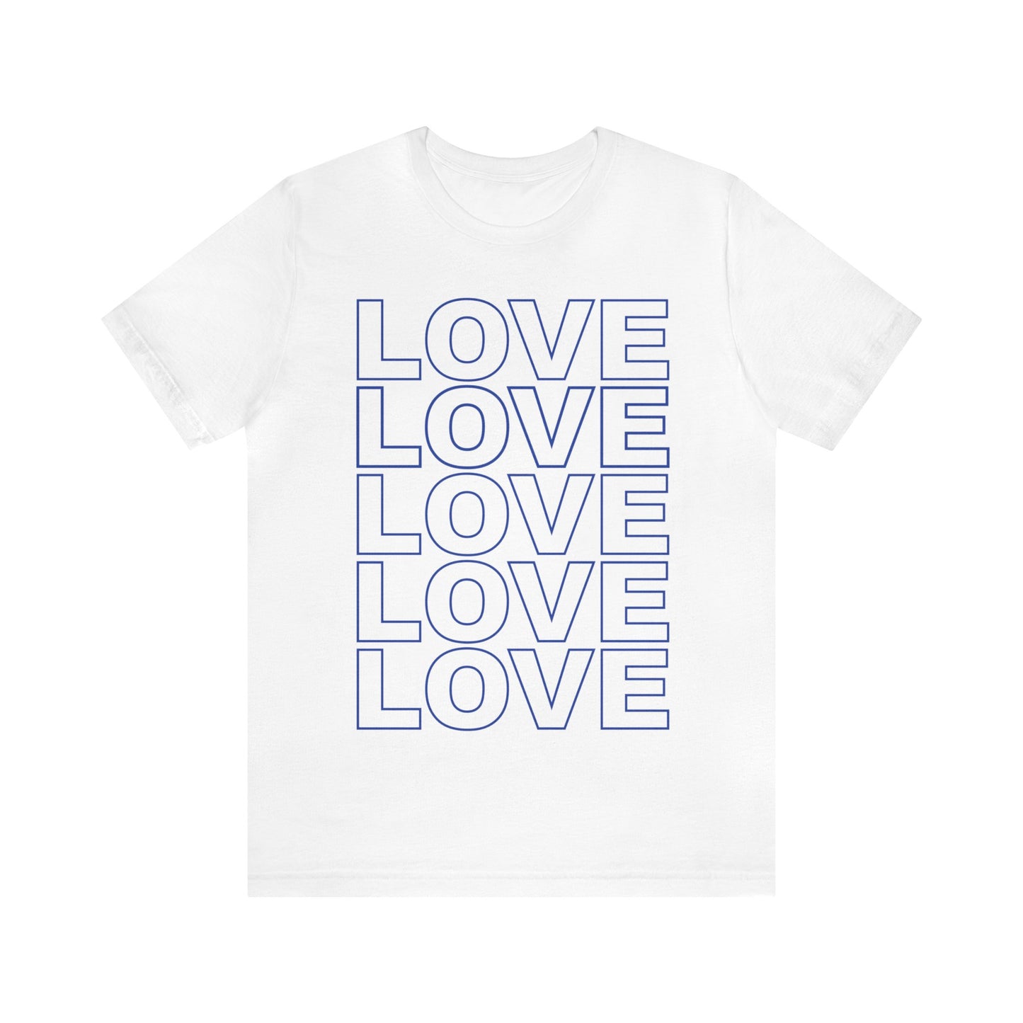 Unisex 'LOVE' Stack Tee Blue on White